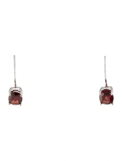 Pre-owned Earrings 14k 1.58ctw Garnet Drop  In Multi