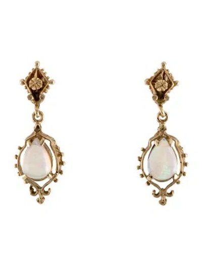 Pre-owned Earrings 14k 1.58ctw Opal Drop  In Multi