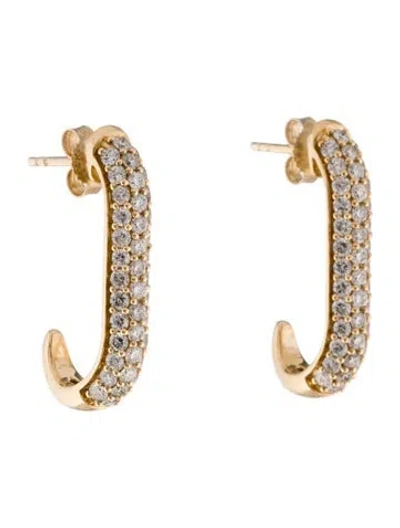 Pre-owned Earrings 14k 1.60ctw Diamond Hoop  In Multi