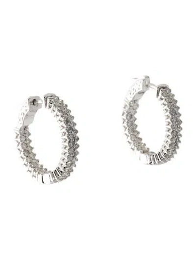 Pre-owned Earrings 14k 1.61ctw Diamond Inside-out Hoop  In Multi