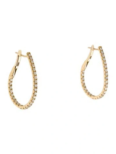 Pre-owned Earrings 14k 1.62ctw Diamond Inside-out Hoop  In Multi