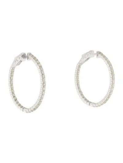 Pre-owned Earrings 14k 1.65ctw Diamond Inside-out Hoop  In Multi