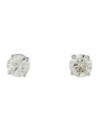 Pre-owned Earrings 14k 1.66ctw Diamond Solitaire Stud  In Multi