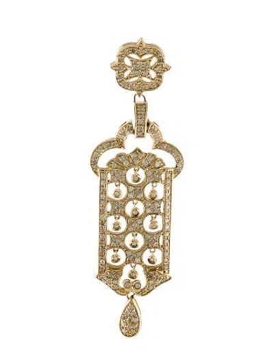 Pre-owned Earrings 14k 1.67ctw Diamond Single Drop Earclip Earring In Multi