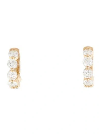 Pre-owned Earrings 14k 1.68ctw Diamond Huggie  In Multi