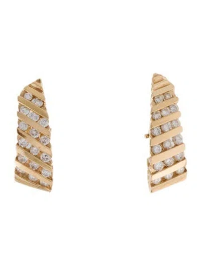 Pre-owned Earrings 14k 1.70ctw Diamond Earclip  In Multi