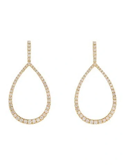 Pre-owned Earrings 14k 1.71ctw Diamond Drop Hoop  In Multi