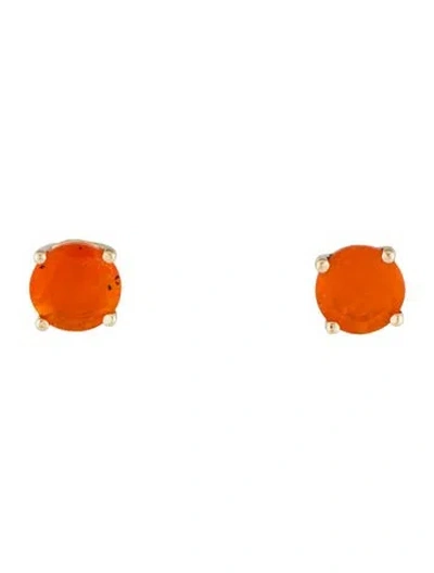 Pre-owned Earrings 14k 1.74ctw Fire Opal Stud  In Multi
