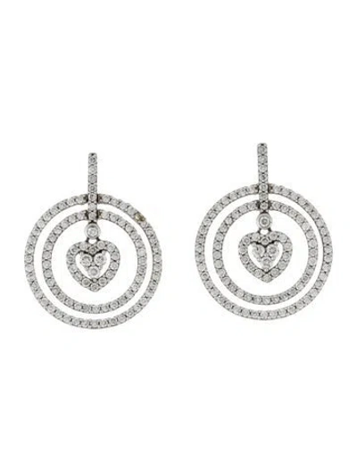 Pre-owned Earrings 14k 1.75ctw Diamond Heart Drop  In Multi