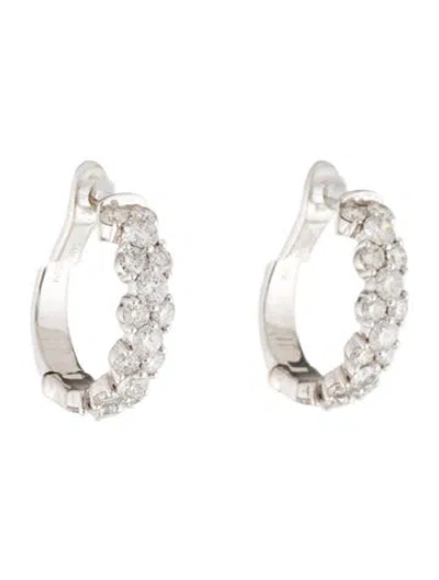 Pre-owned Earrings 14k 1.75ctw Diamond Hoop  In Multi