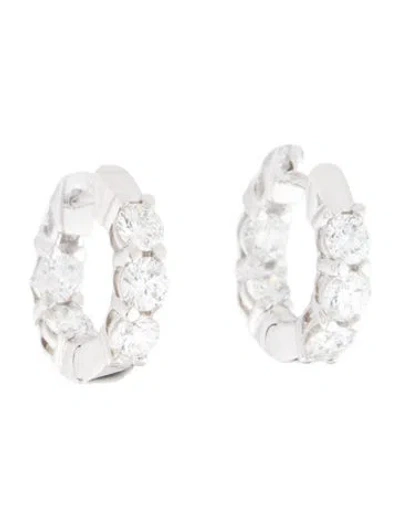 Pre-owned Earrings 14k 1.75ctw Lab-grown Diamond Hoop  In Multi