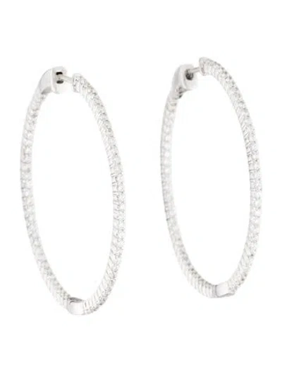 Pre-owned Earrings 14k 1.75ctw Lab-grown Diamond Inside Out Hoop  In Multi