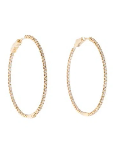 Pre-owned Earrings 14k 1.77ctw Diamond Hoop  In Multi
