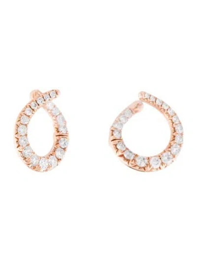 Pre-owned Earrings 14k 1.78ctw Diamond Hoop  In Multi