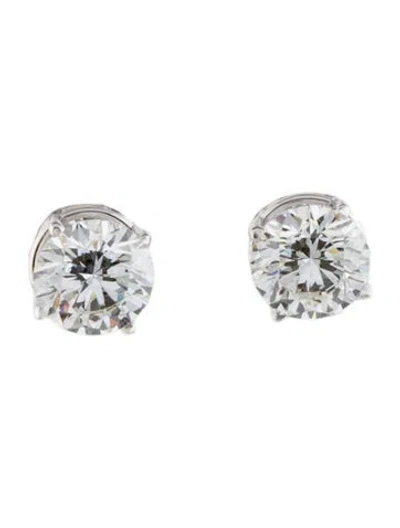 Pre-owned Earrings 14k 1.78ctw Lab-grown Diamond Solitaire Stud  In Multi