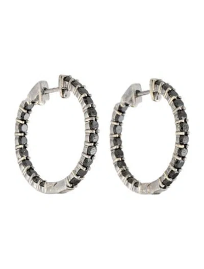 Pre-owned Earrings 14k 1.80ctw Diamond Inside Out Hoop  In Multi