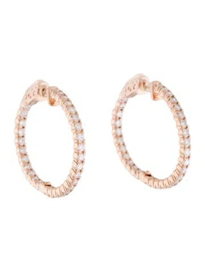 Pre-owned Earrings 14k 1.80ctw Diamond Inside-out Hoop  In Multi