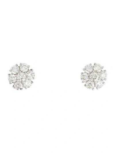 Pre-owned Earrings 14k 1.84ctw Diamond Cluster Stud  In Multi