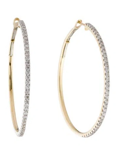 Pre-owned Earrings 14k 1.84ctw Diamond Hoop  In Multi