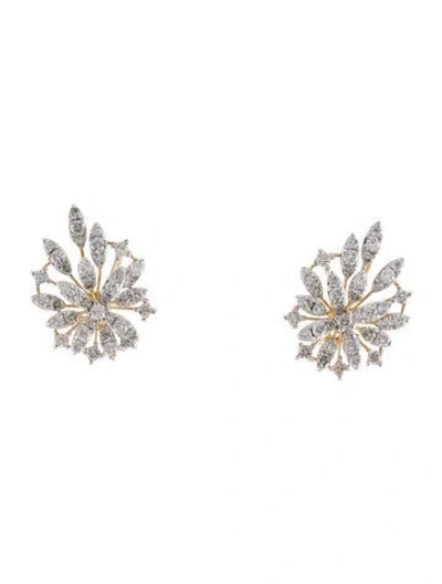 Pre-owned Earrings 14k 1.85ctw Diamond Drop Earclips In Multi