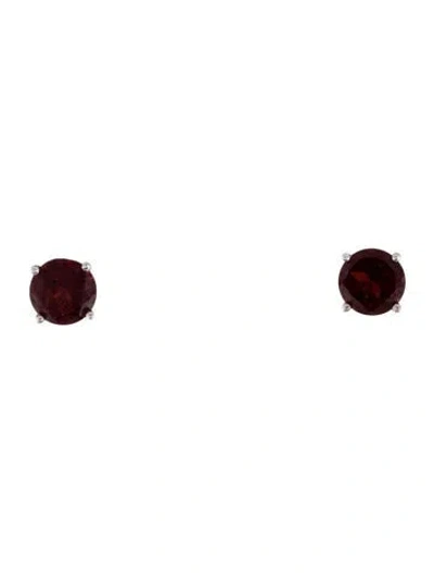 Pre-owned Earrings 14k 1.88ctw Garnet Stud  In Multi