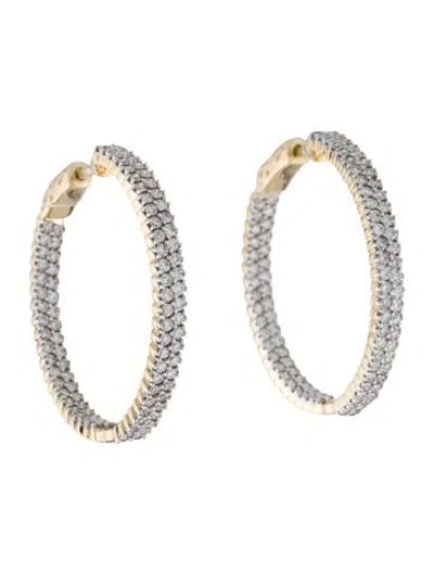 Pre-owned Earrings 14k 1.92ctw Diamond Hoop  In Multi