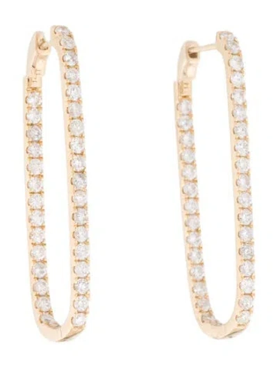 Pre-owned Earrings 14k 1.92ctw Diamond Hoop  In Multi