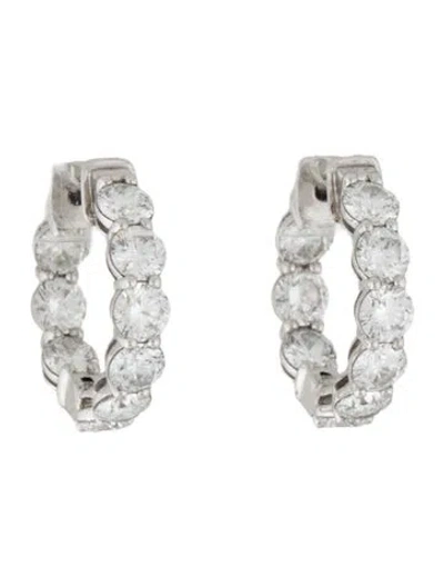Pre-owned Earrings 14k 1.95ctw Lab-grown Diamond Huggie  In Multi
