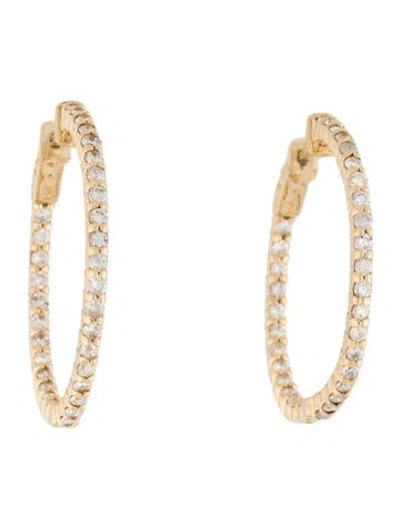 Pre-owned Earrings 14k 1.98ctw Diamond Hoop  In Multi