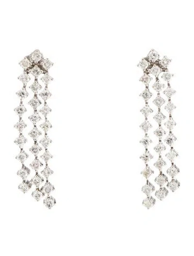 Pre-owned Earrings 14k 1.98ctw Diamond Tassel Drop  In Multi