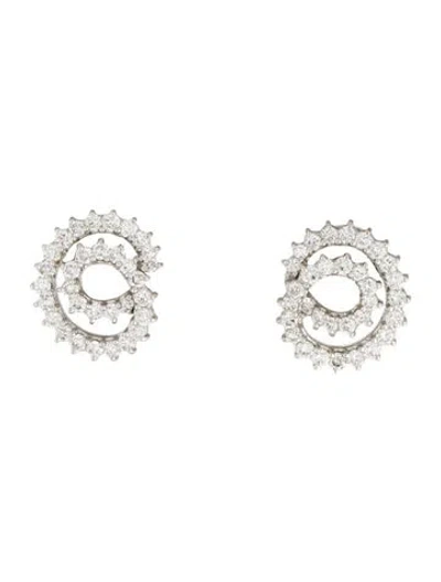 Pre-owned Earrings 14k 1.99ctw Diamond Swirl Stud  In Multi