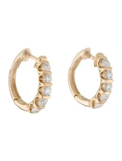 Pre-owned Earrings 14k 2.00ctw Diamond Hoop  In Multi