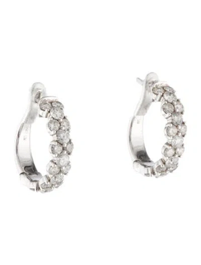 Pre-owned Earrings 14k 2.00ctw Diamond Hoop  In Multi