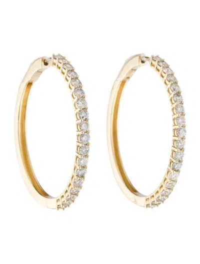 Pre-owned Earrings 14k 2.00ctw Diamond Hoops In Multi