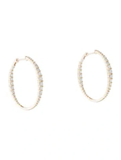 Pre-owned Earrings 14k 2.00ctw Diamond Inside-out Hoop  In Multi