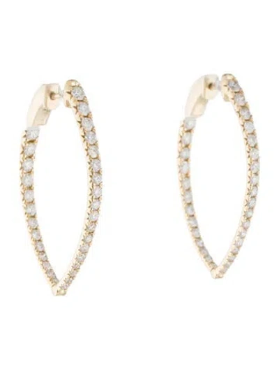 Pre-owned Earrings 14k 2.00ctw Diamond Inside-out Hoop  In Multi