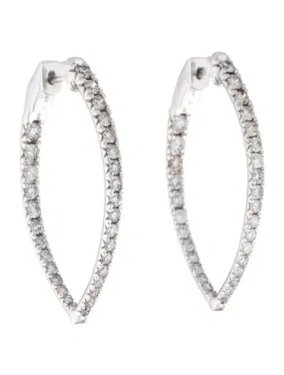 Pre-owned Earrings 14k 2.00ctw Diamond Inside-out Hoop  In Multi