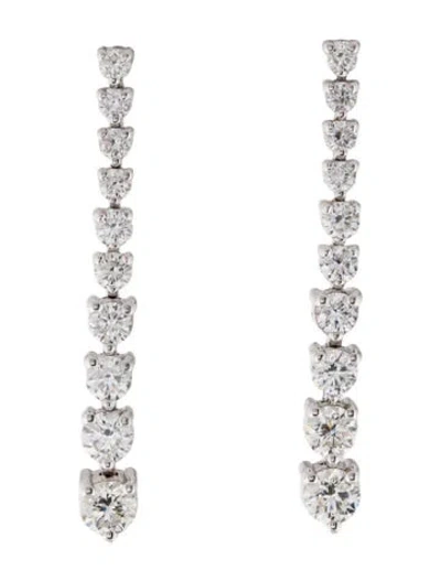Pre-owned Earrings 14k 2.00ctw Diamond Linear  In Multi