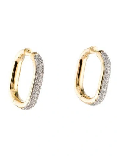 Pre-owned Earrings 14k 2.00ctw Diamond Oval Hoop  In Multi