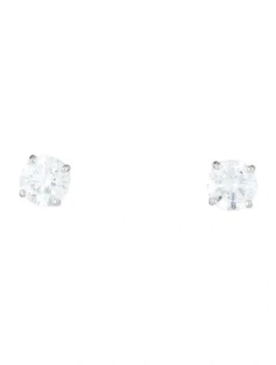Pre-owned Earrings 14k 2.00ctw Diamond Solitaire Stud  In Multi