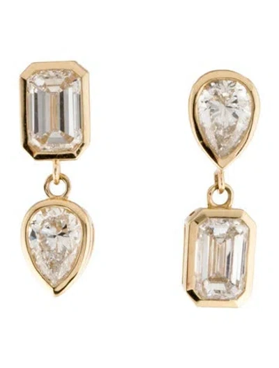 Pre-owned Earrings 14k 2.00ctw Lab-grown Diamond Drop  In Multi