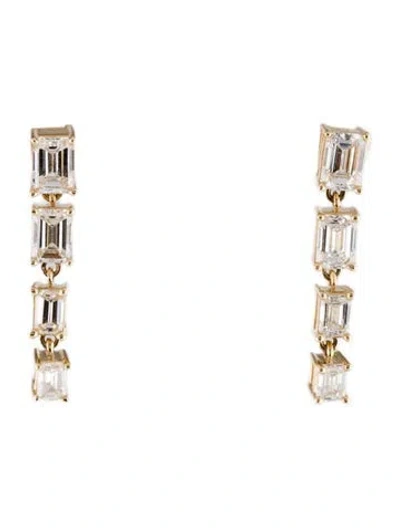 Pre-owned Earrings 14k 2.00ctw Lab-grown Diamond Graduated Drop  In Multi
