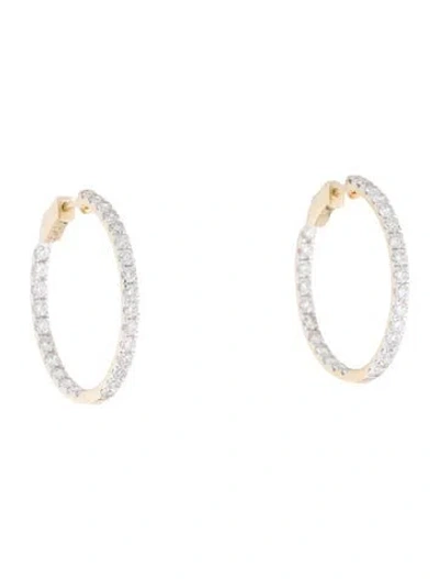 Pre-owned Earrings 14k 2.00ctw Lab-grown Diamond Hoop  In Multi