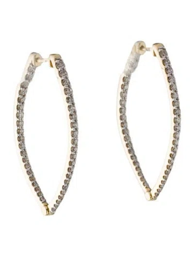 Pre-owned Earrings 14k 2.02ctw Diamond Hoop  In Multi
