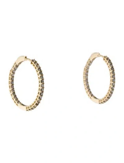 Pre-owned Earrings 14k 2.03 Diamond Inside-out Hoop . In Multi