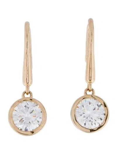 Pre-owned Earrings 14k 2.03ctw Lab-grown Diamond Drop  In Multi