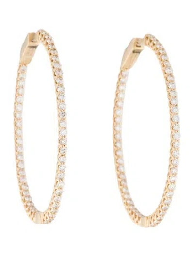 Pre-owned Earrings 14k 2.04ctw Diamond Inside-out Hoop  In Multi