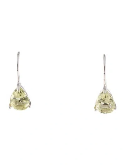 Pre-owned Earrings 14k 2.04ctw Quartz Drop  In Multi