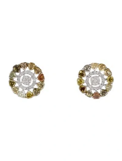 Pre-owned Earrings 14k 2.07ctw Diamond Stud  In Multi