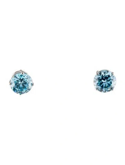 Pre-owned Earrings 14k 2.09ctw Lab-grown Diamond Solitaire Stud  In Multi
